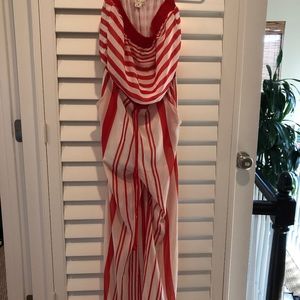 Double Zero Stripe Print Jumpsuit